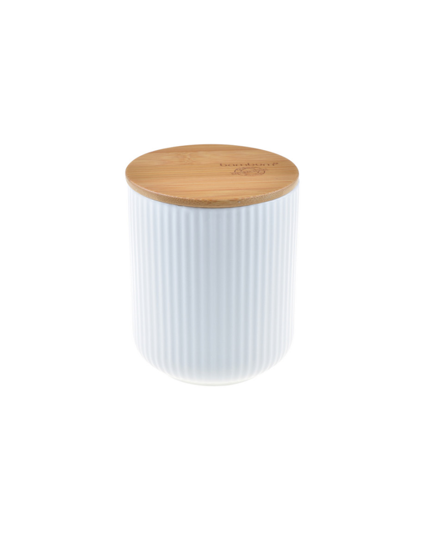 Mantia Bambu Kapaklı Porselen Kavanoz resmi