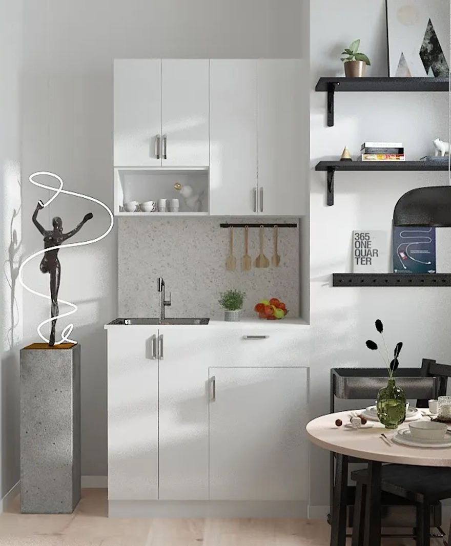 Beyaz Gövde - Mutfak Dolabı Alt -Üst Modül resmi