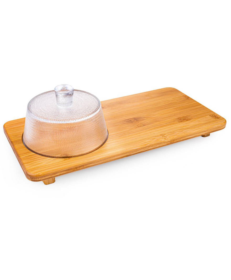 Hira Cam Kapaklı Peynir Servis Seti Dikdörtgen resmi