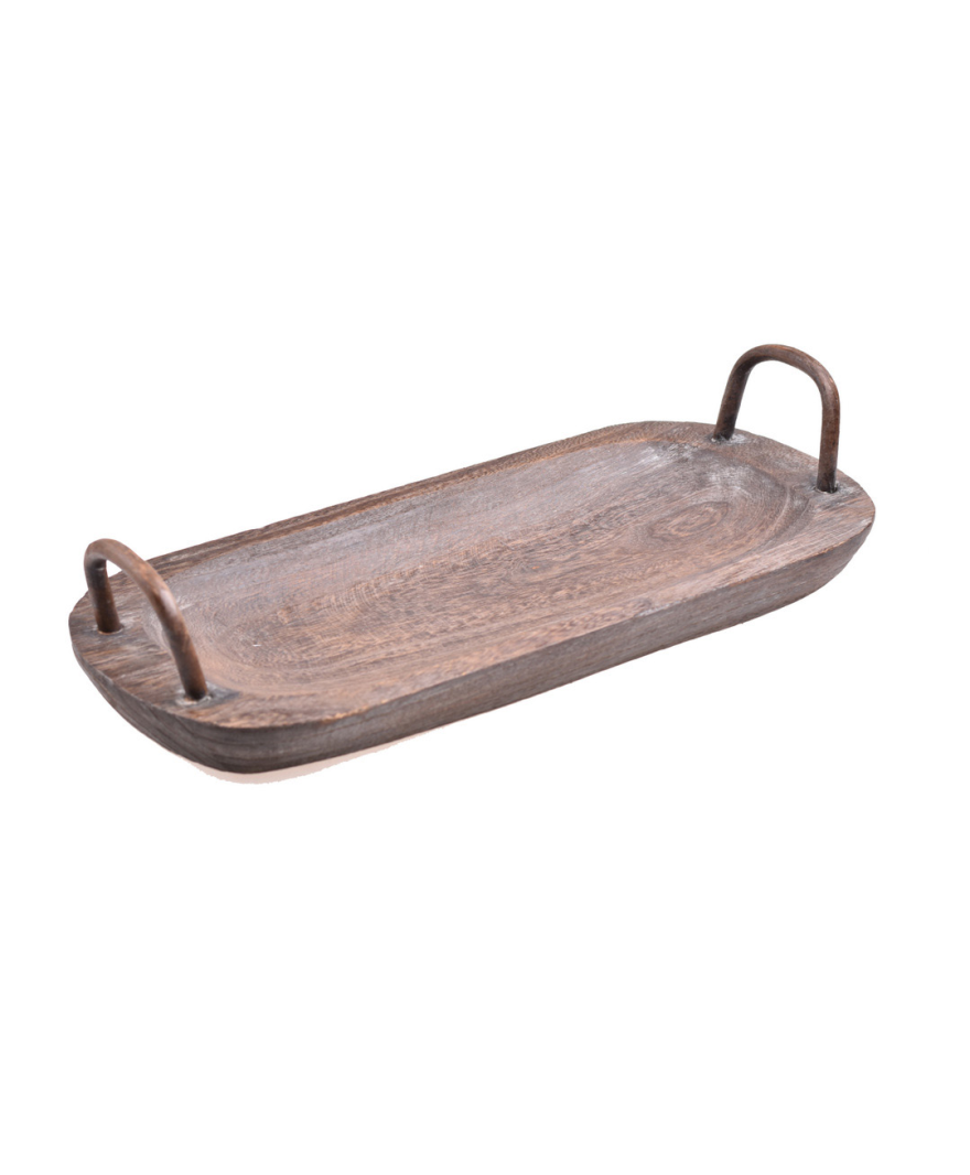 Bavola Kulplu Tepsi Oval Büyük resmi