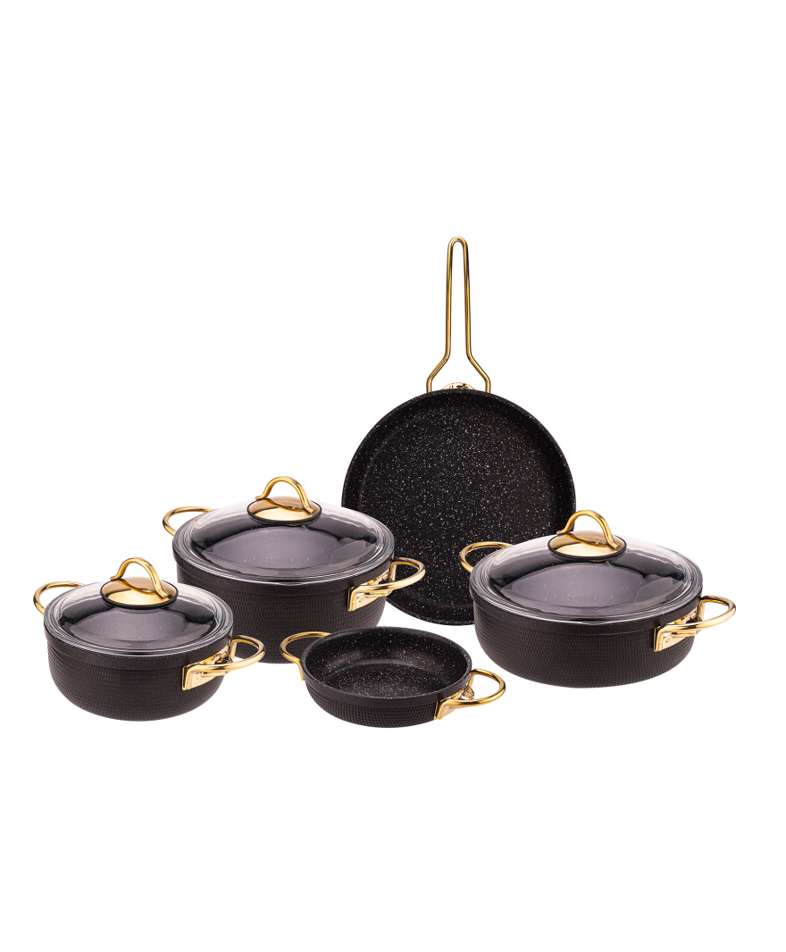 Node 8 Parça Granit Tencere Seti Siyah resmi