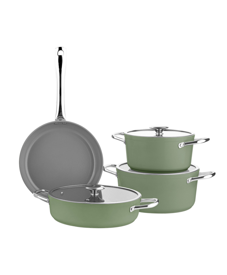 Voyage 7 Parça Seramik Tencere Seti Yeşil resmi