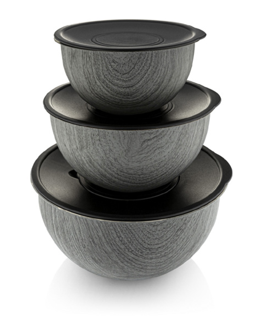 Rose Wood - 3'lü Metal Karıştırma Kabı Antrasit resmi