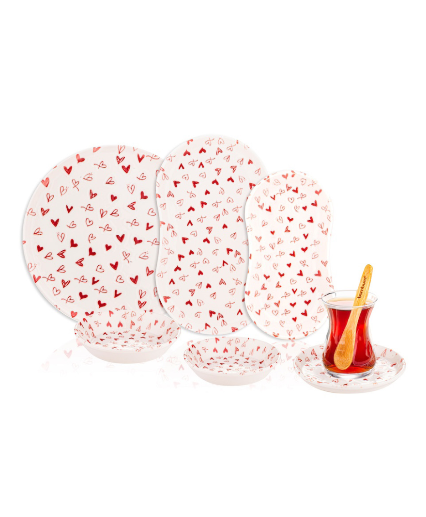 Pera Love - 32 Parça Porselen Kahvaltı Takımı resmi