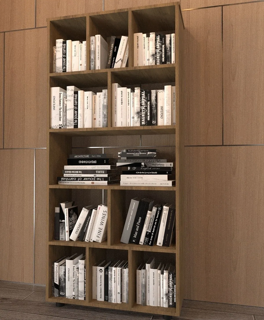 Ahşap Dekorasyon Kitaplık resmi