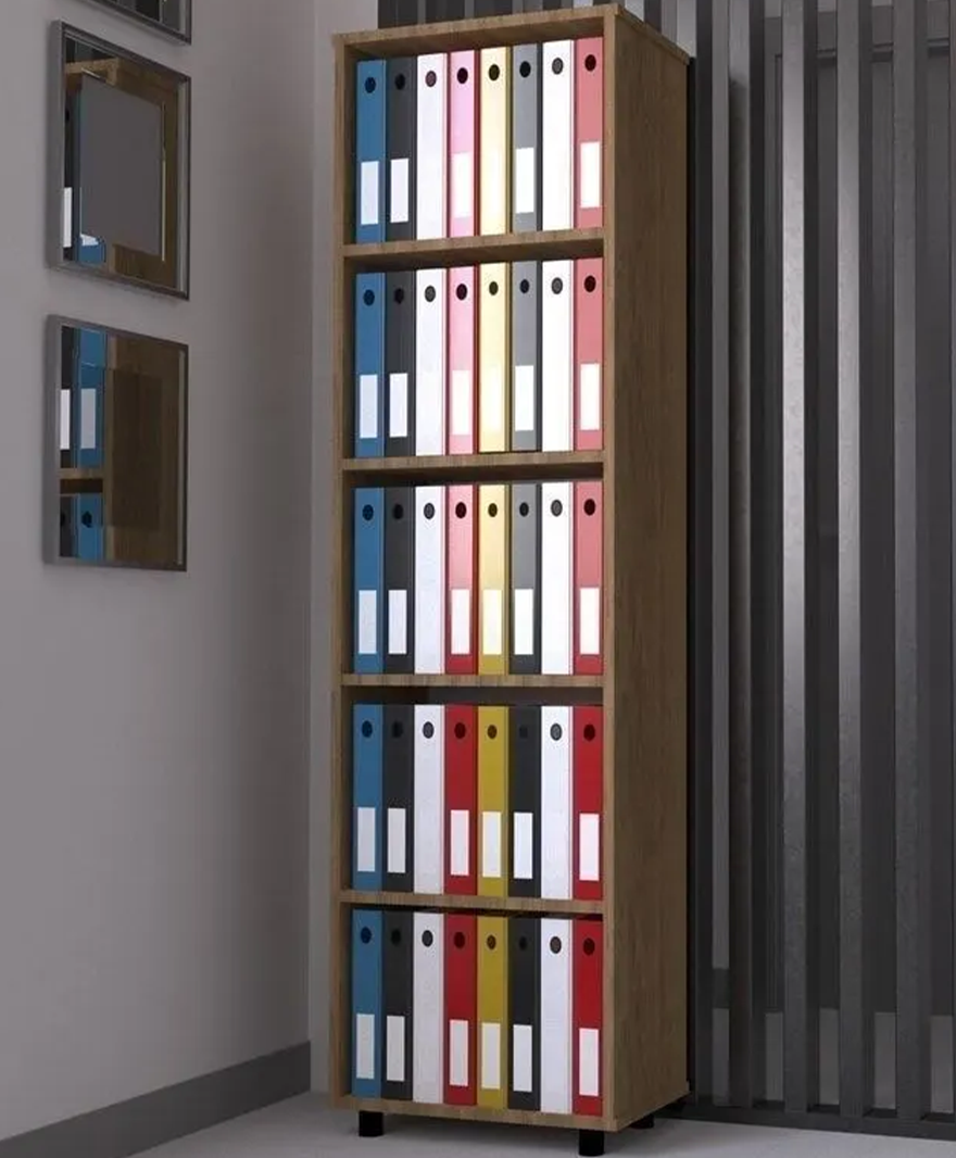 Ahşap 4 Raflı Ofis Kitaplığı resmi