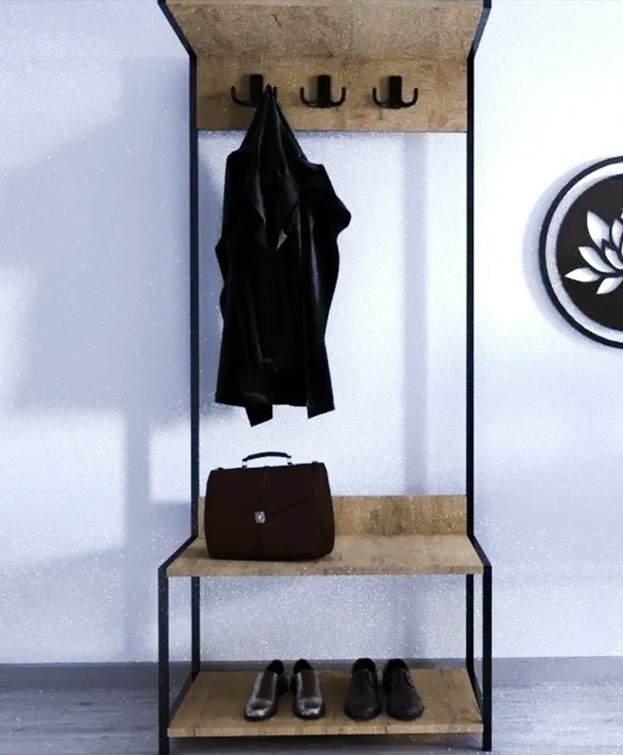 Metal Ayaklı Portmanto resmi