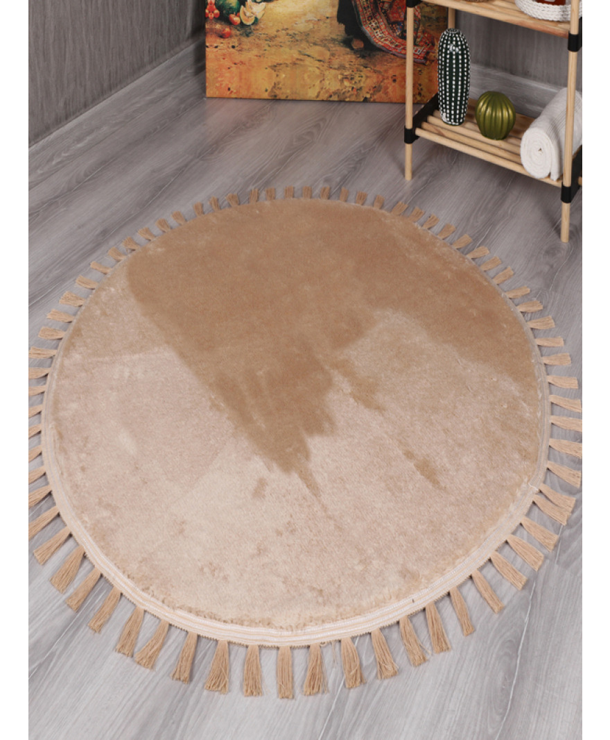 Püskül Saçaklı Yuvarlak Halı resmi