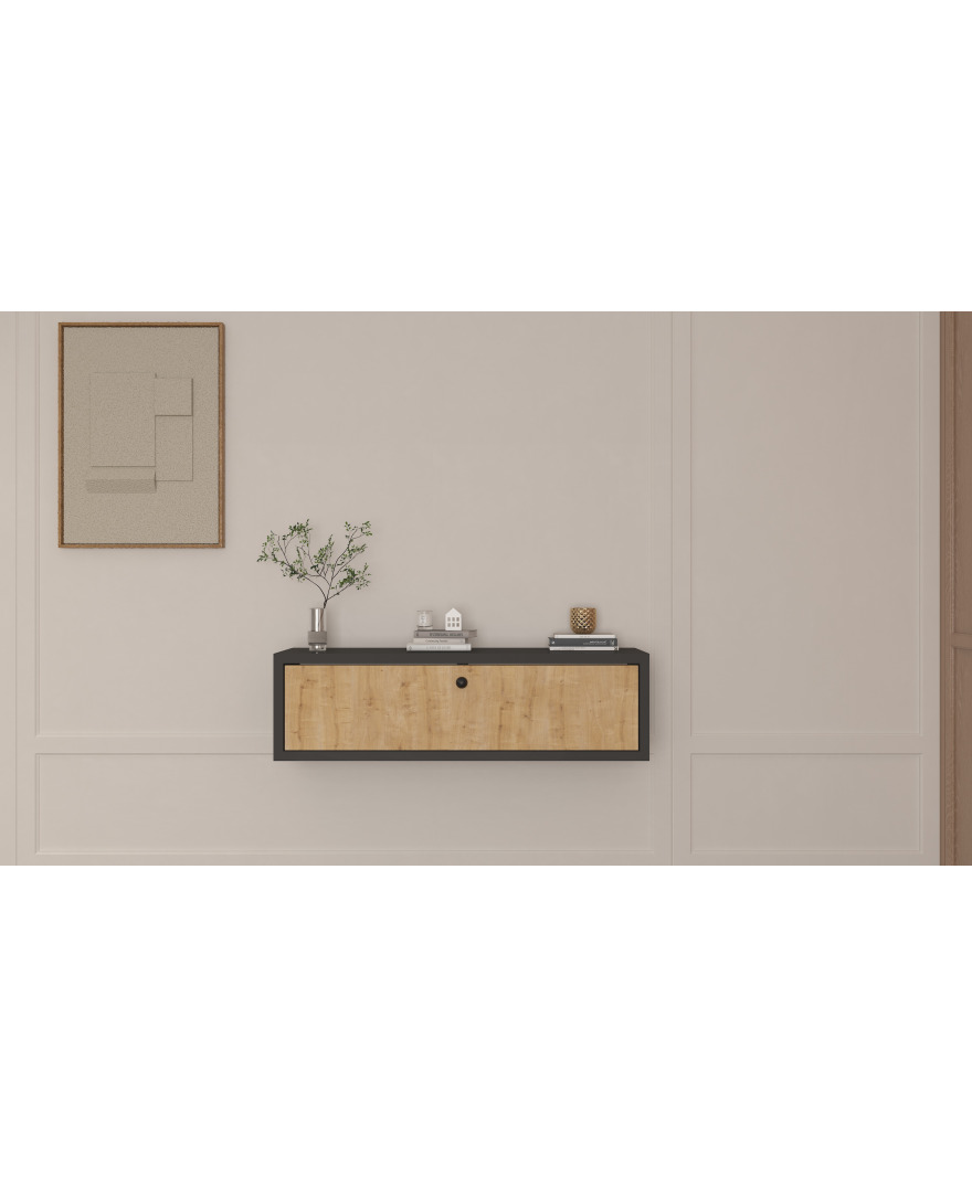 Duvar Montajlı Dresuar Safir Meşe Antrasit resmi