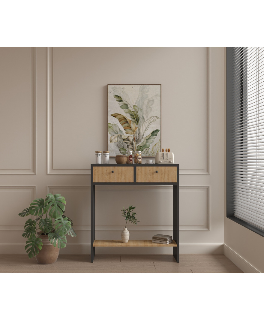 Kahve Köşesi& Dresuar Petek Üstü Safir Meşe& Antrasit resmi