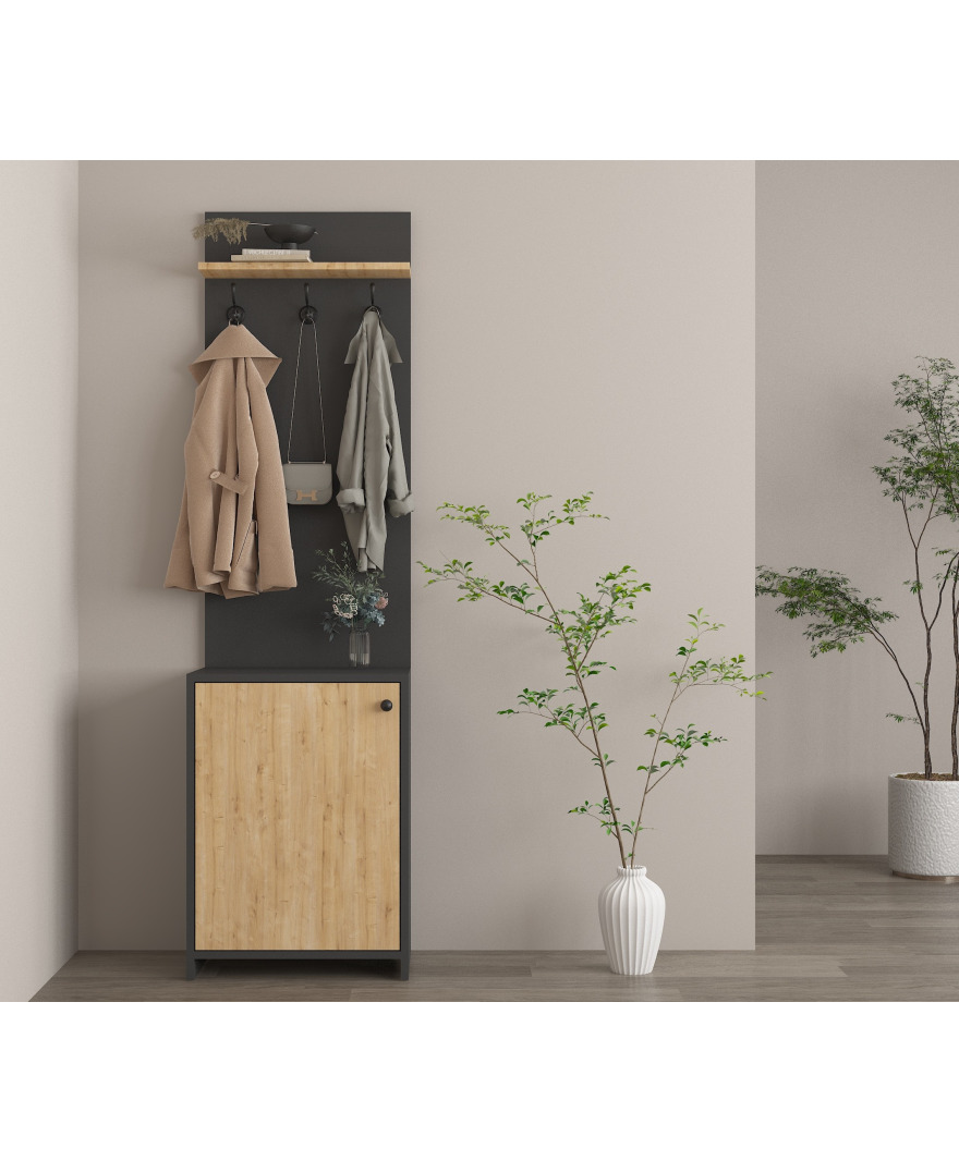 Safir Meşe- Antrasit Portmanto resmi