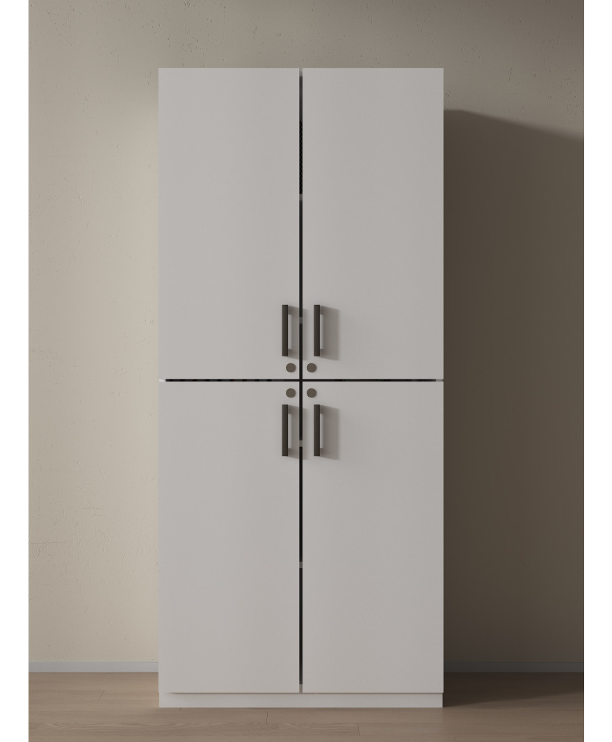 Beyaz Ofis Kitaplığı Dolap Evrak Rafı resmi