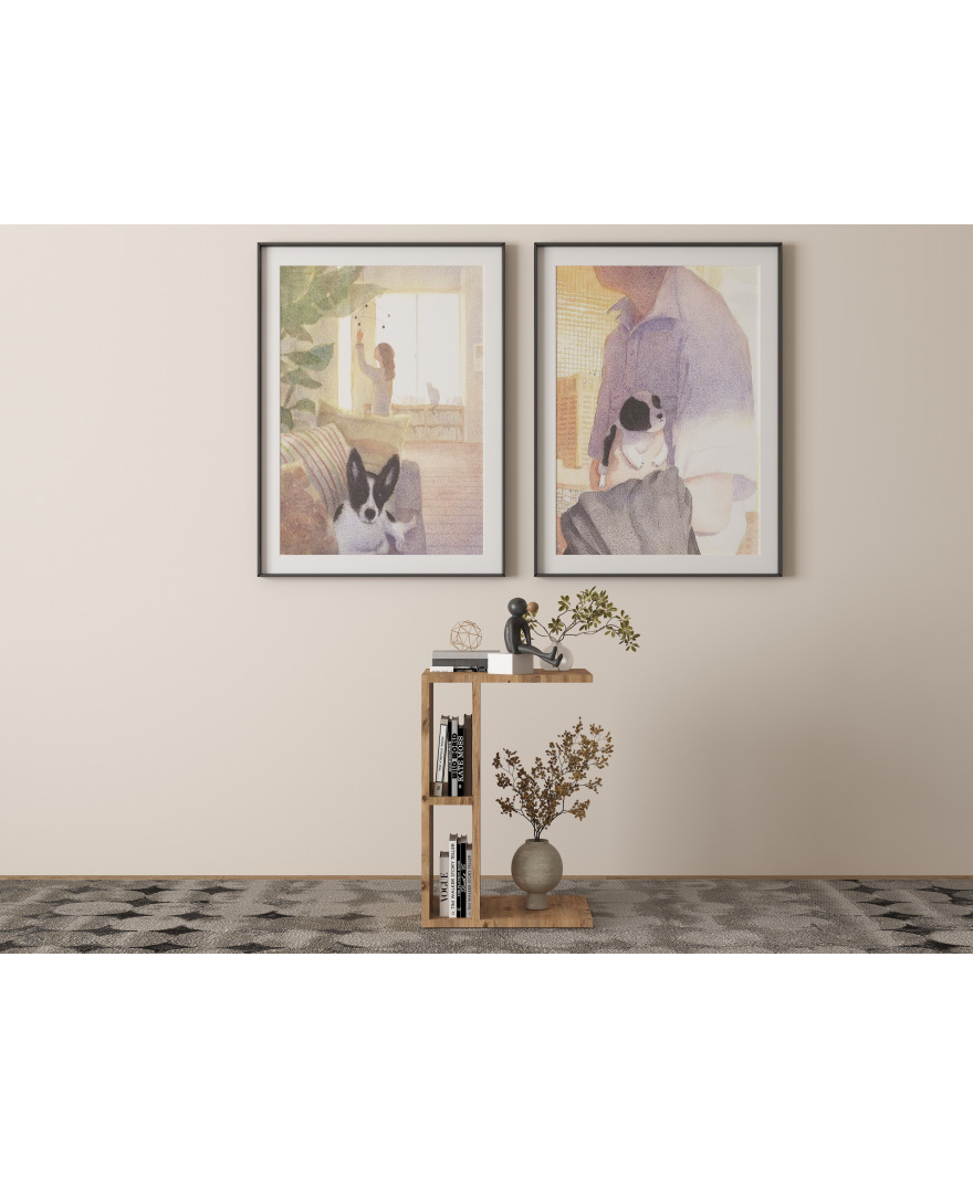 Atlantik Çam Raflı Koltuk Yanı Sehpa resmi