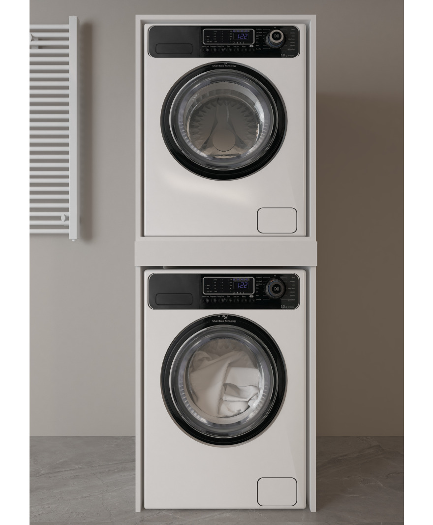 Beyaz Çamaşır Kurutma Makinası Dolabı Çekmeceli resmi