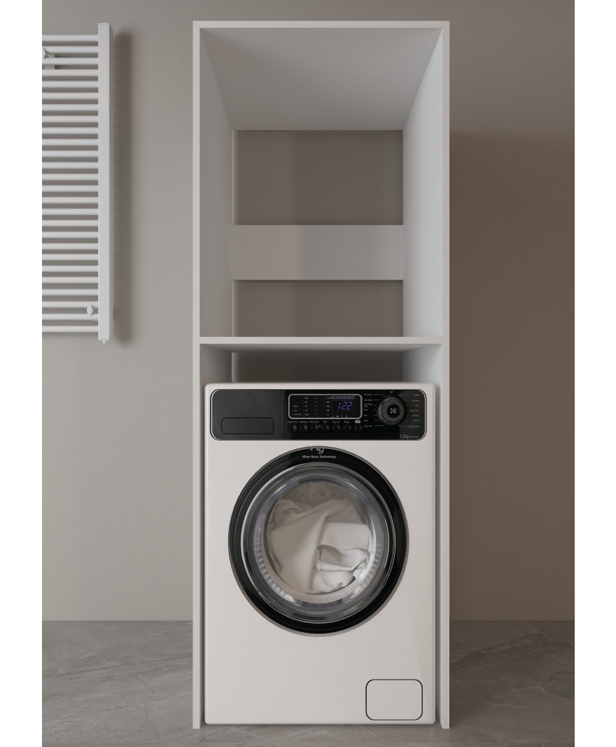 Beyaz Çekmecesiz Çamaşır Kurutma Makinası Dolabı resmi