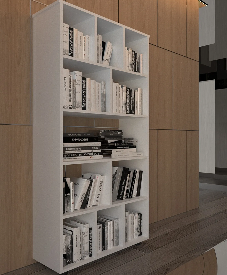 Beyaz Dekorasyon Kitaplık resmi