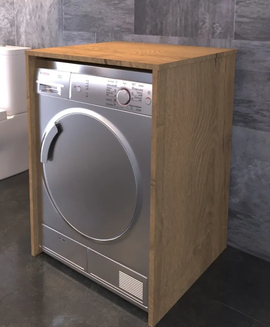 Ahşap Çamaşır Kurutma Makinası Dolabı resmi