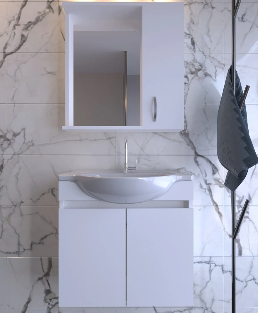 Beyaz Banyo Dolabı resmi