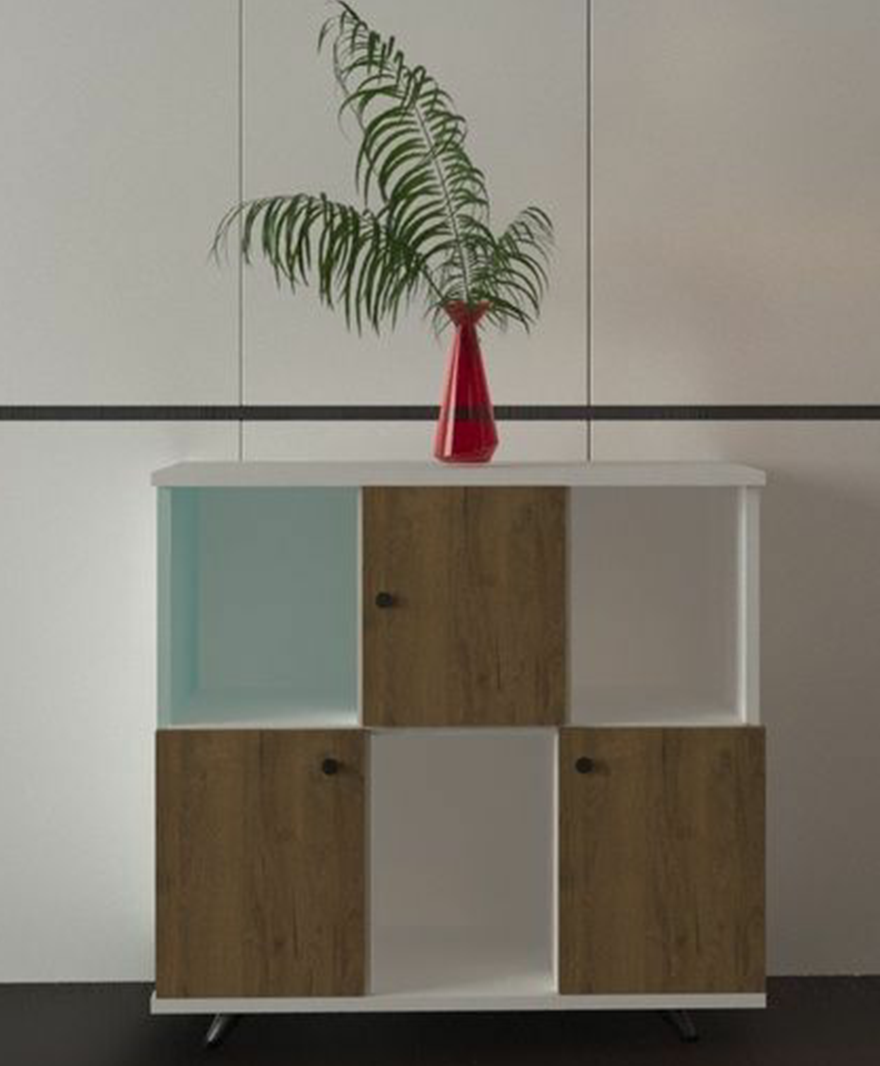 3 Kapaklı Ahşap-Beyaz Konsol resmi