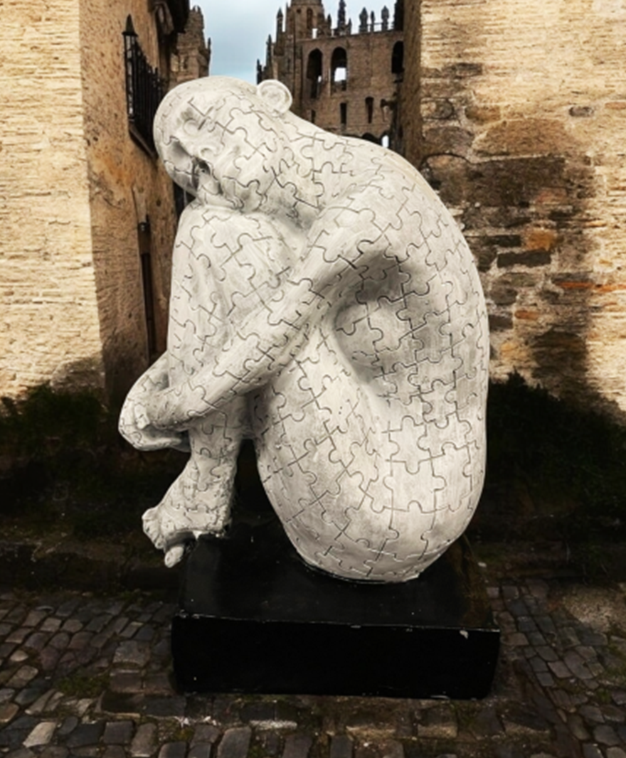 puzzle parçalarından oluşan insan figürü resmi