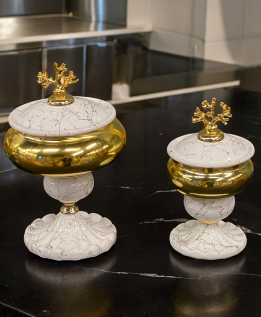 Mermer desenli şekerlik resmi