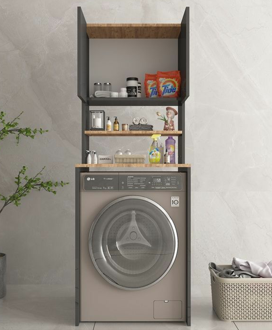 Üst Dolaplı Çok Amaçlı Çamaşır Makinesi Dolabı - Anstrasit resmi