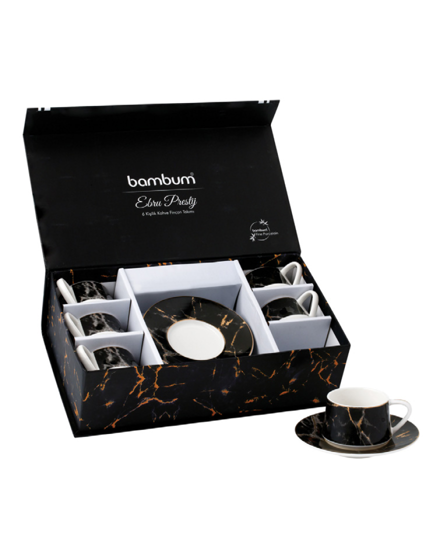Ebru Prestij 6 Kişilik Kahve Fincan Takımı resmi