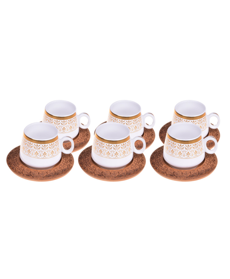 Ottoman 6 Kişilik Kahve Fincan Takımı Desen Altlıklı resmi