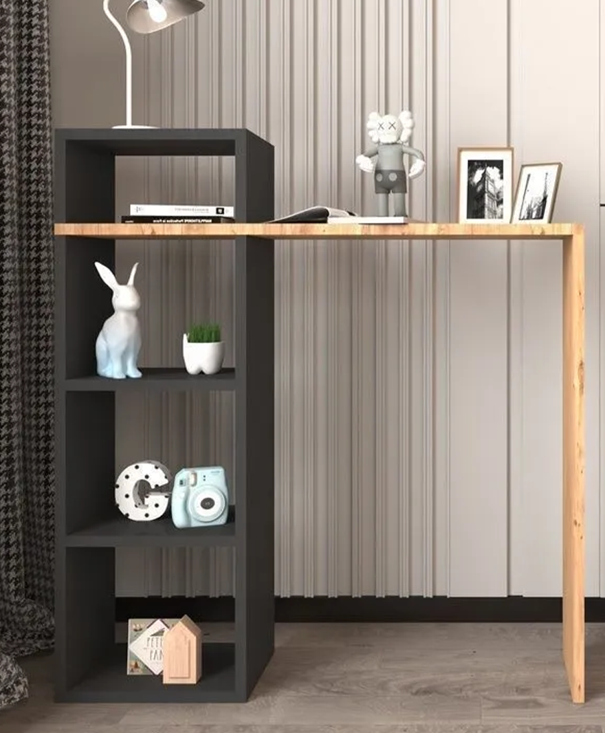 Çalışma Masası Raf- Kitaplık Çok Amaçlı Masa resmi