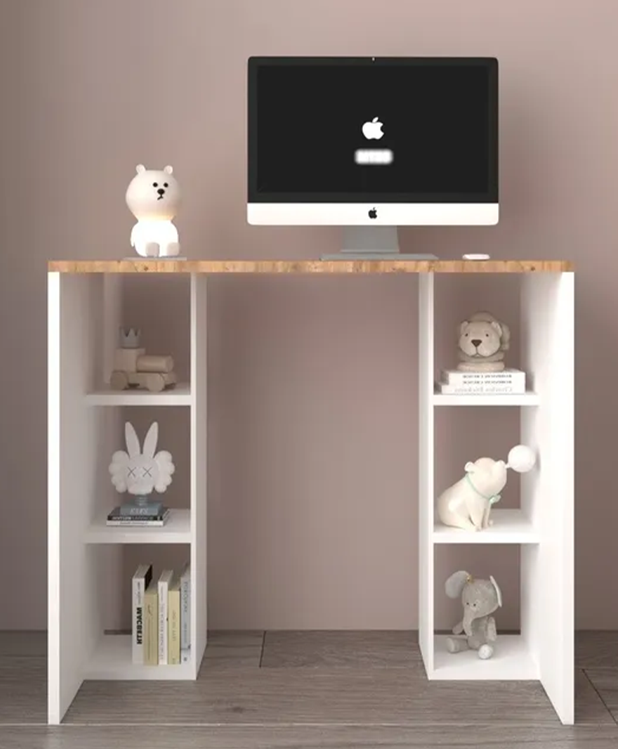 Çift Raflı Dekoratif Kullanışlı Çalışma Masası resmi