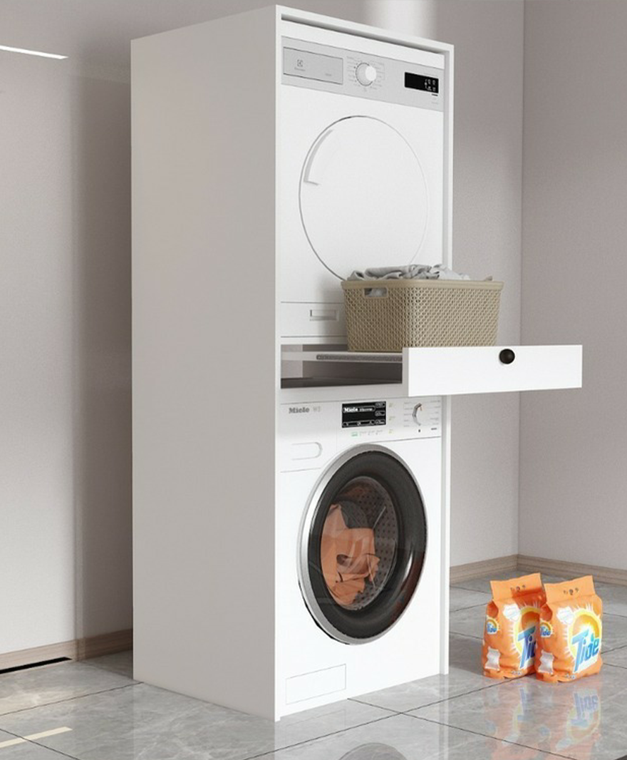 Banyo Dolabı Çamaşır ve Kurutma Makinesi Dolabı Çekmeceli resmi