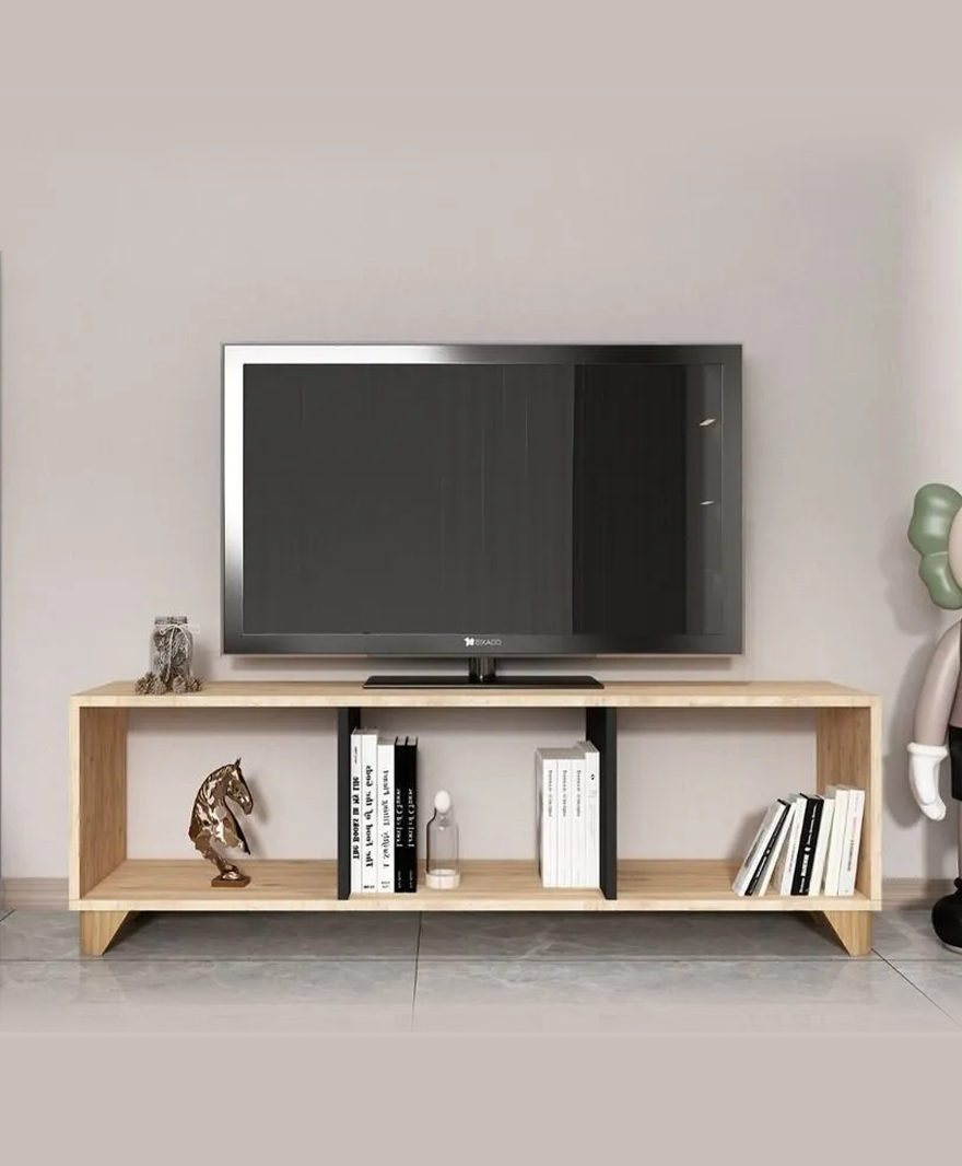 Tv Ünitesi Kapaklı ve Raflı Modern Tv Sehpası resmi