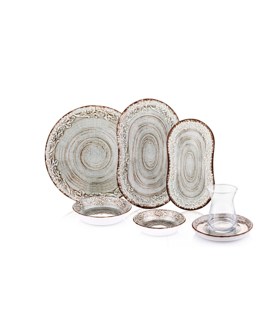 Lara 26 Parça Porselen Kahvaltı Takımı Lenny resmi